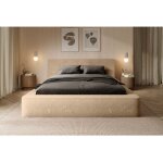 Meublorama - lit coffre orlane ? beige poudre de miel polaire ? 160x200 cm ? sommier relevable ? design ... Meublorama - lit coffre orlane ? beige poudre de miel polaire ? 160x200 cm ? sommier relevable ? design ...