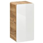 Meublorama - meuble salle de bain erbano ? ch�ne clair et blanc brillant ? 35x68 cm ? 1 porte ? � suspendre ...