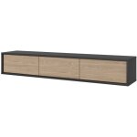 Meublorama - meuble tv 180cm collection maanum. couleur gris et chêne clair. Meublorama - meuble tv 180cm collection maanum. couleur gris et chêne clair.