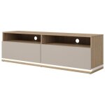 Meublorama - meuble tv julia ? 2 tiroirs, 2 niches et passe - câbles ? chêne huilé et beige cashmere ... Meublorama - meuble tv julia ? 2 tiroirs, 2 niches et passe - câbles ? chêne huilé et beige cashmere ...