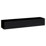 Meublorama - meuble tv suspendu 180cm coloris noir collection switch. finitions brillantes.