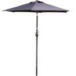 Meublorama - parasol inclinable gris anthracite 200 cm ? mt acier 34 mm ? toile polyester 160g / m ...