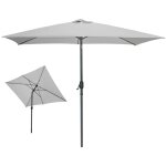Meublorama - parasol inclinable rectangulaire gris clair 200x300x250 cm ? toile polyester r�sistante ...
