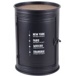 Table de bar en m�tal noir style industriel avec plateau ch�ne clair ? collection apero