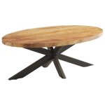 Meublorama - table basse ovale collection madeiro marron. Meublorama - table basse ovale collection madeiro marron.