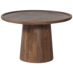 Table basse ronde en bois massif collection jakarta - style ethnique et design - diamètre 65cm Table basse ronde en bois massif collection jakarta - style ethnique et design - diamètre 65cm
