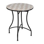 Meublorama - table de jardin ronde bistrot collection porto ? mosaïque décorative ? métal noir ? Ø60xh71 ... Meublorama - table de jardin ronde bistrot collection porto ? mosaïque décorative ? métal noir ? Ø60xh71 ...
