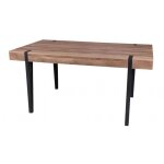 Meublorama - table lovy ? coloris bois avec pieds en mtal noir
