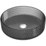 Mexen aura lavabo � comptoir en verre 39 x 39 cm, noir - 24013970