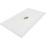 Mexen - bac � douche rectangulaire hugo smc 180 x 100 cm, blanc, couvre - joint dor� - 42101018 - g