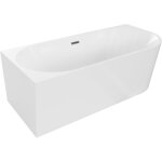 Mexen - baignoire ind�pendante d'angle gauche mia 140 x 75 cm, blanche, trop - plein gris canon bross� ...