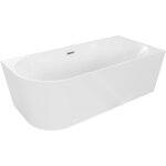 Mexen - baignoire mia angle droite 150 x 75 cm, blanche, évacuation dorée - 52691507500p - 50 Mexen - baignoire mia angle droite 150 x 75 cm, blanche, évacuation dorée - 52691507500p - 50