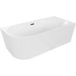 Mexen - baignoire mia angulaire droite 180 x 80 cm, blanche, �vacuation noire - 52691808000p - 70
