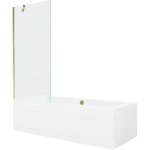 Mexen - baignoire rectangulaire cube 180 x 80 cm avec jupe et paroi 1 - volet 80 cm, transparent, or ...