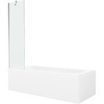 Mexen - baignoire rectangulaire vega 170 x 70 cm avec habillage et paroi 1 volet 50 cm, transparent, ...