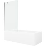 Mexen - baignoire rectangulaire vega 170 x 70 cm avec tablier et paroi 1 volet 90 cm, transparent, chrome ...