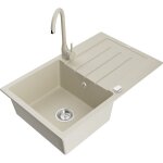 Mexen - bruno �vier en granit 1 bac avec �gouttoir et robinet de cuisine telma, beige - 6513 - 69 - 670200 ...