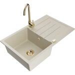 Mexen - bruno �vier en granit 1 bac avec �gouttoir et robinet de cuisine telma, beige - 6513 - 69 - 670200 ...