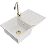 Mexen bruno vier en granit  1 bac avec gouttoir et robinet de cuisine telma, blanc - 6513 - 20 - 670200 ...