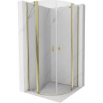 Mexen - cabine de douche arrondie mist pivotante 90 x 90 cm, transparent, dore - 8a32 - 090 - 090 - ...