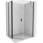 Mexen - cabine de douche asym�trique pentagonale mist, 80 x 100 cm, transparente, noire - 8a8 - 080 - ...
