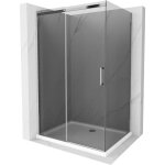 Mexen - cabine de douche coulissante omega 100 x 70 cm, graphite, chrome + receveur flat, blanc - 825 ...