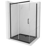 Mexen - cabine de douche coulissante omega 120 x 80 cm, transparente, noire + receveur flat, noir - 825 ...