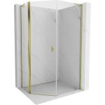 Mexen - cabine de douche pentagonale asym�trique mist l 80 x 100 cm, transparente, or - 8a8l - 080 - ...