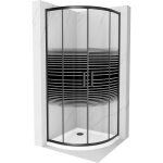 Mexen - cabine de douche rio arrondie 90 x 90 cm, rayée, noire + receveur flat, blanc - 863 - 090 - 090 ... Mexen - cabine de douche rio arrondie 90 x 90 cm, rayée, noire + receveur flat, blanc - 863 - 090 - 090 ...