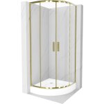 Mexen - cabine de douche rio demi - ronde 70 x 70 cm, transparent, dor + receveur rio, blanc - 863 - ...