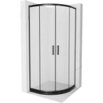 Mexen - cabine de douche rio demi - ronde 80 x 80 cm, givrée, noire + receveur flat, noir - 863 - 080 ... Mexen - cabine de douche rio demi - ronde 80 x 80 cm, givrée, noire + receveur flat, noir - 863 - 080 ...