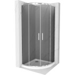 Mexen - cabine de douche rio demi - ronde 80 x 80 cm, graphite, chrome + receveur flat, blanc - 863 - ...