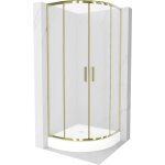 Mexen - cabine de douche rio semi - circulaire 70 x 70 cm, verre givr, dor + receveur rio, blanc - ...
