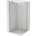Mexen - cabine de douche semi - circulaire pivotante mist 80 x 80 cm, transparent, or - 8a33 - 080 - ...