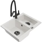 Mexen - carlos vier en granit 1, 5 bac avec mitigeur duo, blanc - 6518 - 20 - 671701 - 70 - b