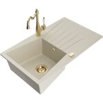 Mexen c�sar �vier en granit 1 bac avec �gouttoir et robinet de cuisine carla, beige - 6514 - 69 - 670700 ...