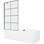 Mexen - cube baignoire rectangulaire 170 x 80 cm avec tablier et cran 1 volet 100 cm, motif noir - 550517080x ...