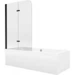 Mexen cube baignoire rectangulaire 170 x 80 cm avec tablier et �cran 2 volets 100 cm, transparent, noir ...