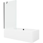 Mexen cube baignoire rectangulaire 180 x 80 cm avec car�nage et paroi 90 cm, transparent, noir - 550518080x950 ...