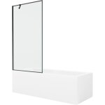 Mexen cubik baignoire rectangulaire 170 x 70 cm avec habillage et paroi 1 - volet 90 cm, motif noir - ...