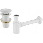 Mexen - demi - siphon rond pour lavabo avec bouchon cramique clic - clac, sans trop - plein, blanc - ...
