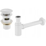Mexen demi - siphone rond pour lavabo avec bouchon clic - clac, avec trop - plein, blanc - 7992050 - ...