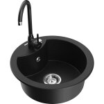 Mexen - diego �vier en granit � 1 cuve et robinet m�langeur telma, noir - 6512 - 77 - 670200 - 70