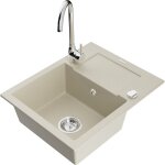 Mexen - enzo �vier en granit 1 bac avec �gouttoir et robinet de cuisine telma, beige - 6506 - 69 - 670200 ...