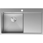 Mexen exar vier en acier inoxydable 1 bac avec gouttoir gauche 780 x 480 mm, inox - 6433781010l - 01 ...