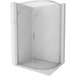 Mexen - exo cabine de douche asymtrique semi - ronde coulissante 120 x 90 cm, transparent, chrome - ...