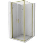 Mexen - exo cabine de douche battante 90 x 90 cm, transparent, or - 814 - 090 - 090 - 50 - 00