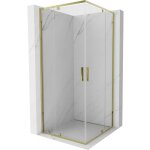 Mexen - exo cabine de douche carr�e pivotante 80 x 80 cm, transparent, or - 8110 - 080 - 080 - 50 - 00 ...