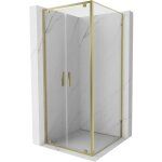 Mexen - exo cabine de douche � charni�re 90 x 90 cm, transparent, or - 8182 - 090 - 090 - 50 - 00