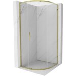 Mexen - exo cabine de douche demi - circulaire coulissante 80 x 80 cm, transparent, or - 8131 - 080 - ...